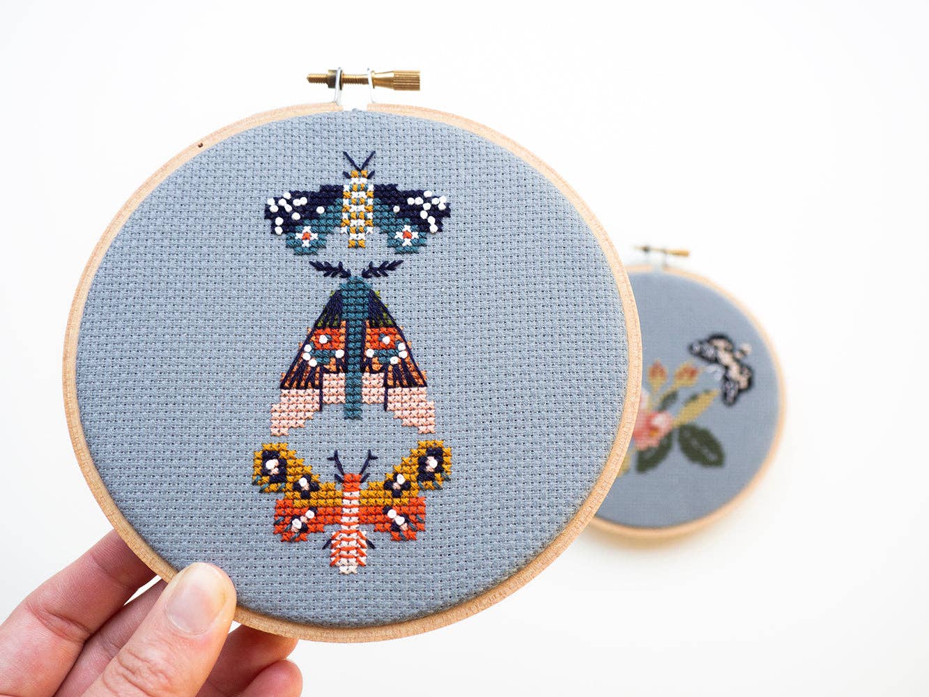 Moths Cross Stitch Kit - Junebug and Darlin