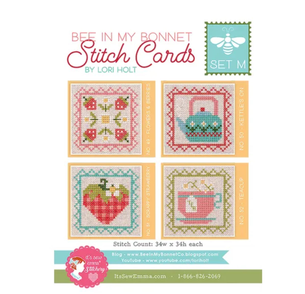 Bee In My Bonnet Stitch Cards Set M - Lori Holt