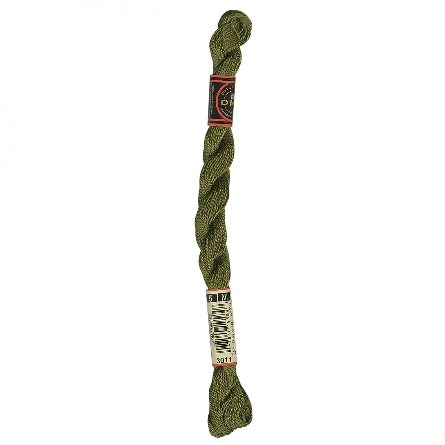 DMC Pearl Cotton Skein Size 5 Dark Khaki Green #3011