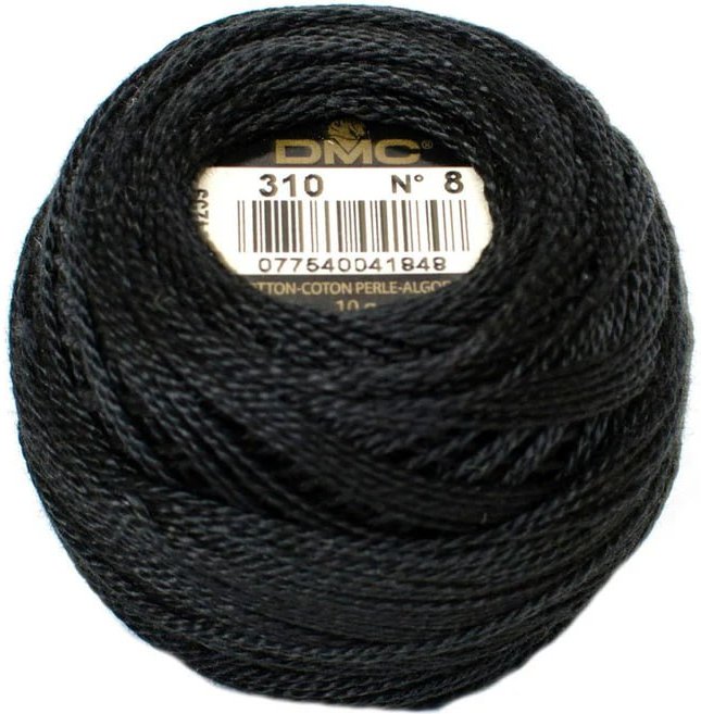DMC Pearl Cotton Ball Size 8 #310 (Black)