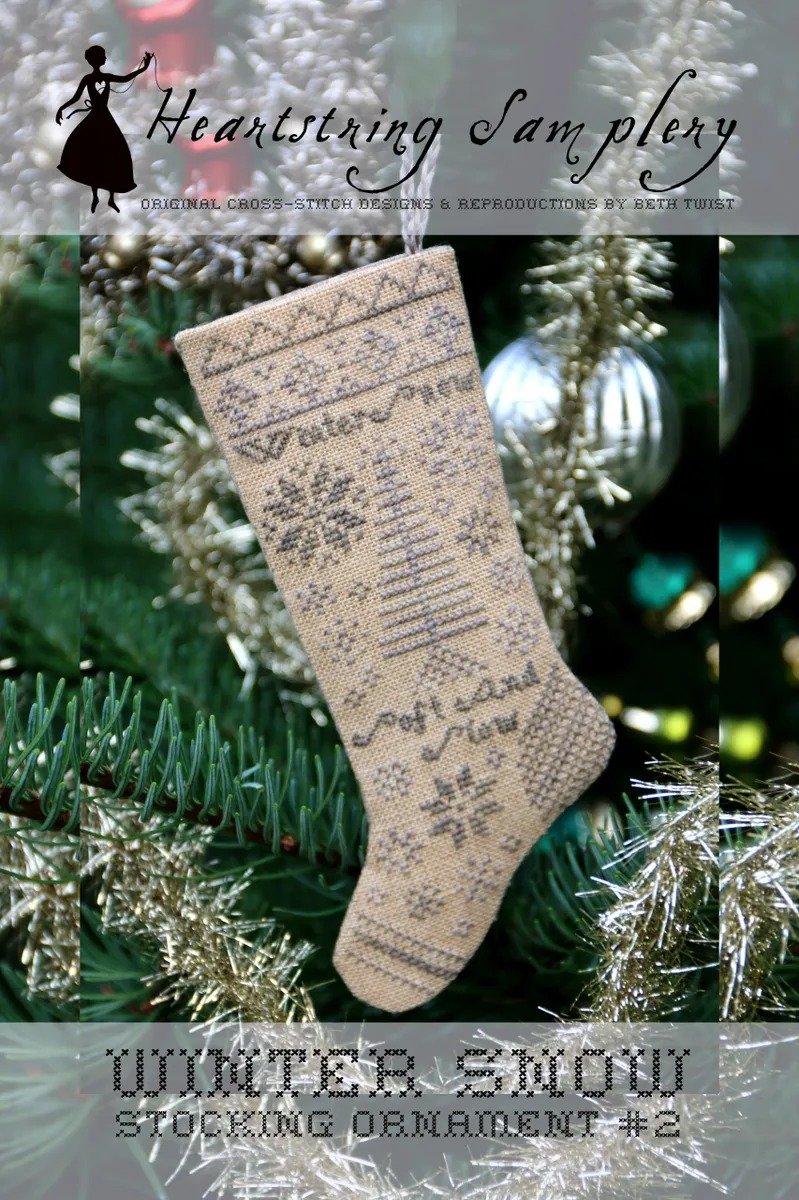 Winter Snow Stocking Ornament - Heartstring Samplery
