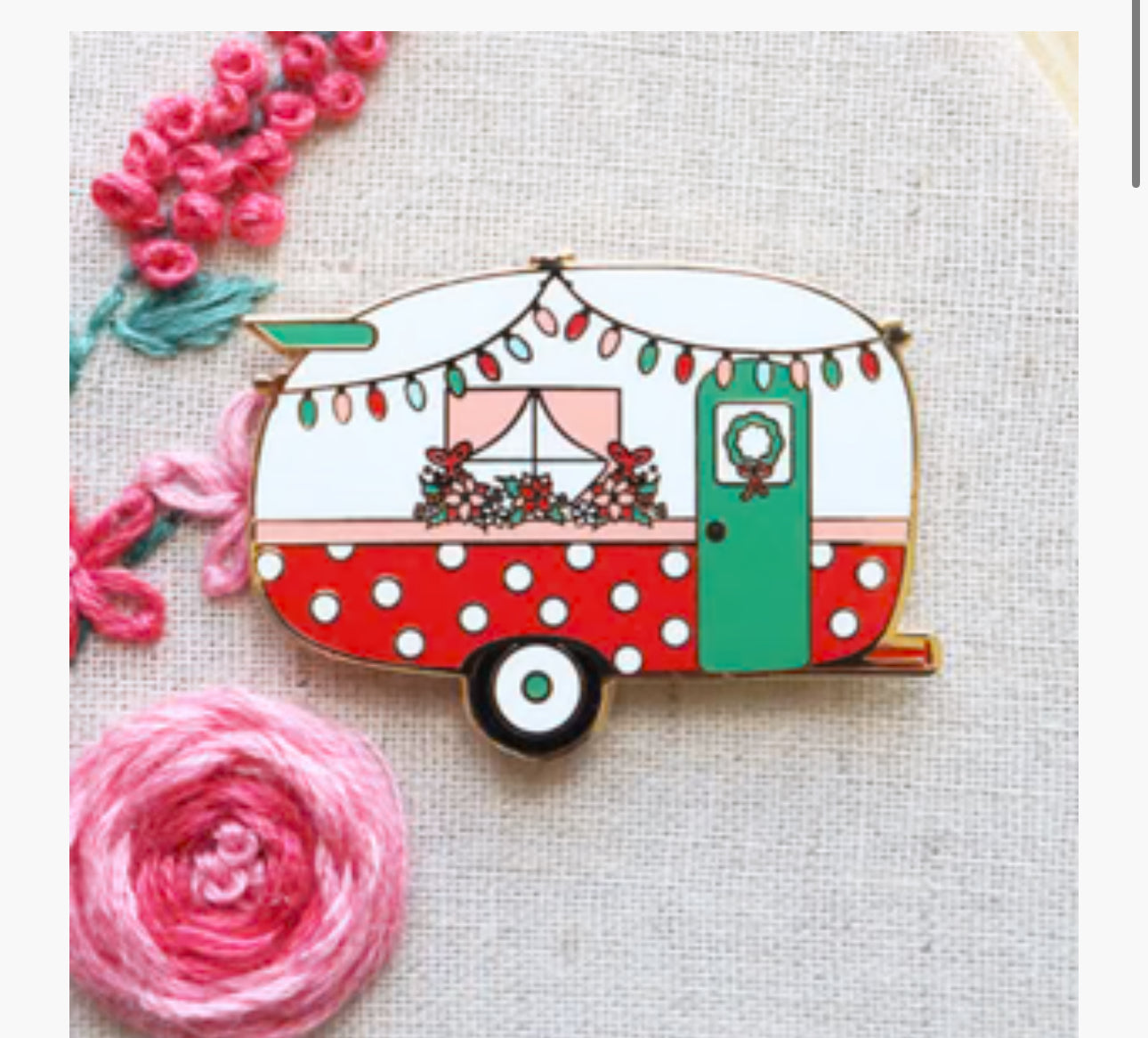 Christmas Camper Needle Minder - Flamingo Toes