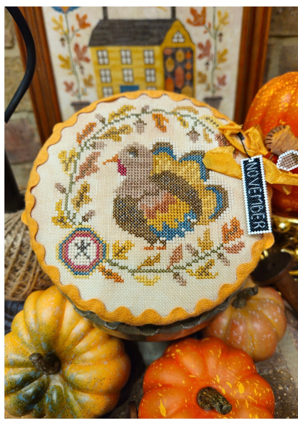 Pin Drum Shorties Month # 11 Turkey - Quaint Rose Needlearts - 2026 Needlework Marketplace PREORDER
