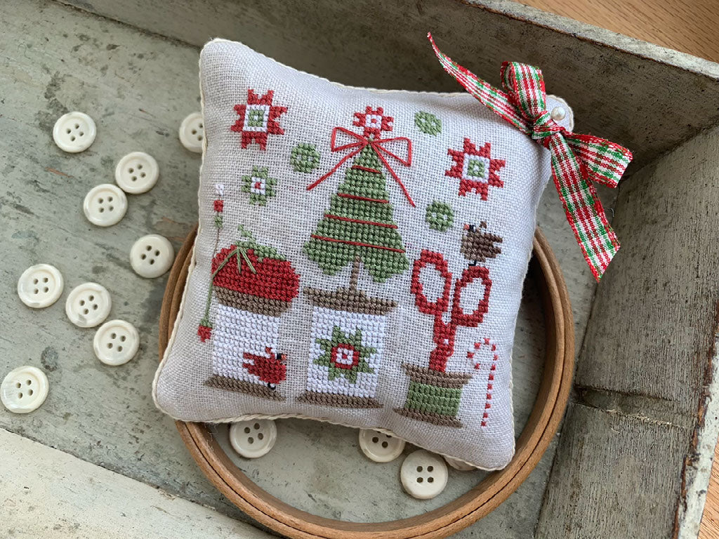 Christmas Spools Pinkeep - Stitches by Ethel - 2026 Needlework Marketplace PREORDER