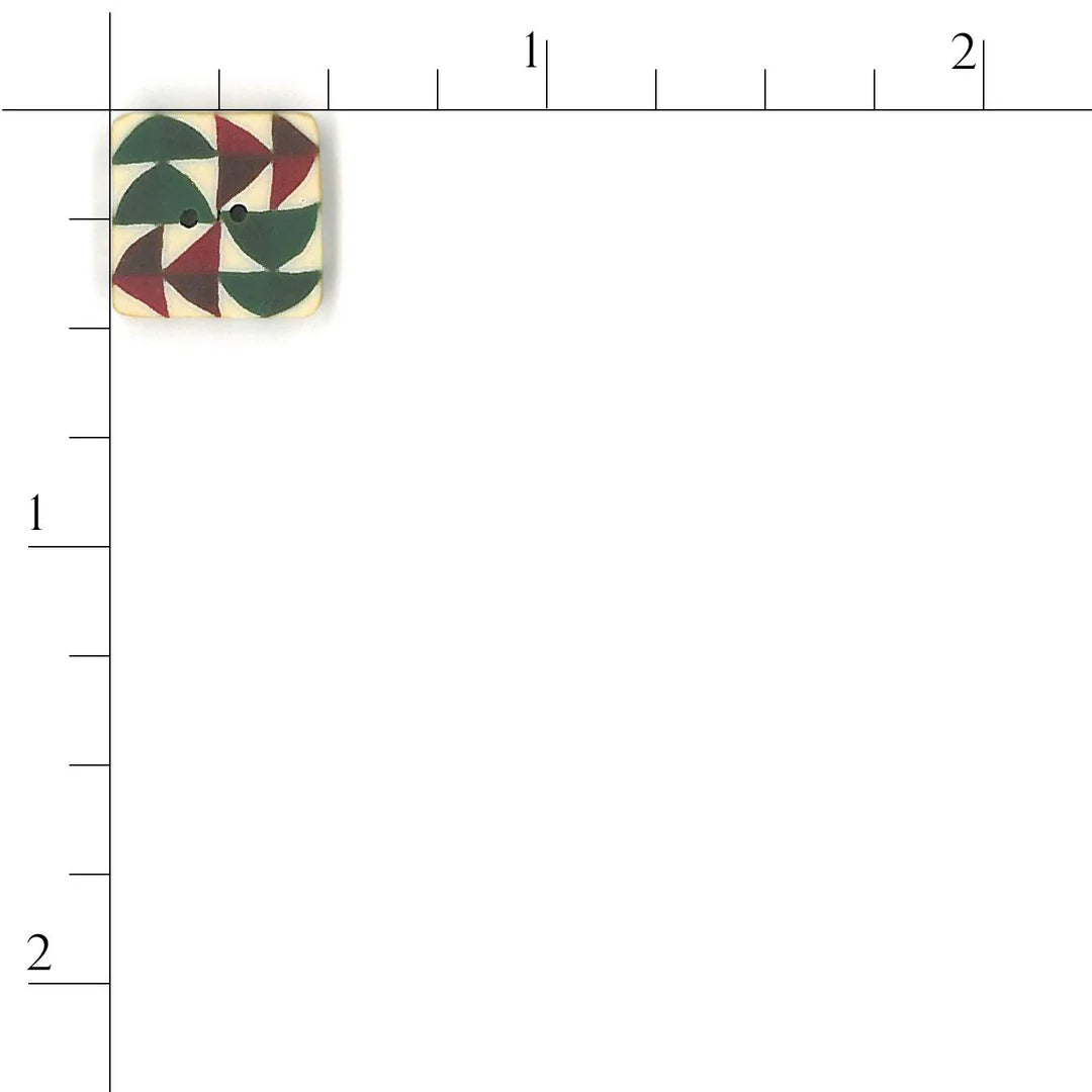 Small Red/Green Quilted Star - Just Another Button Company