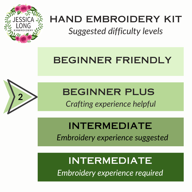 Catnap with Flowers Embroidery Kit - Jessica Long Embroidery