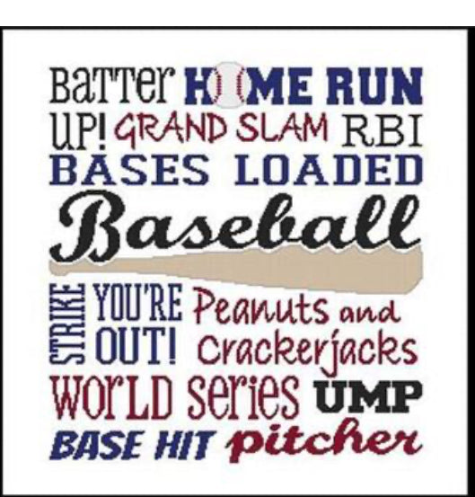 Baseball Subway Art - Cross Stitch Wonders