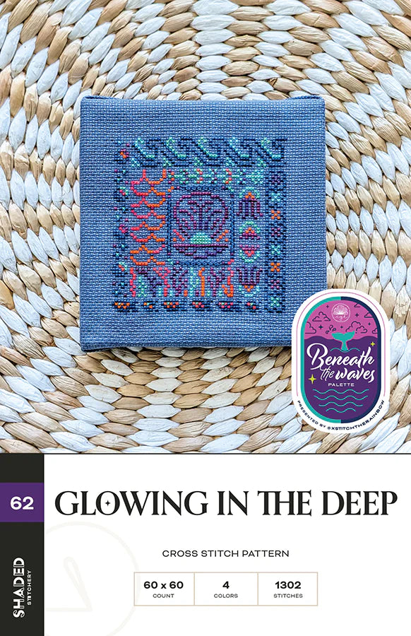 Glowing in the Deep (Beneath the Waves Palette - XStitch the Rainbow) - Shaded Stitchery