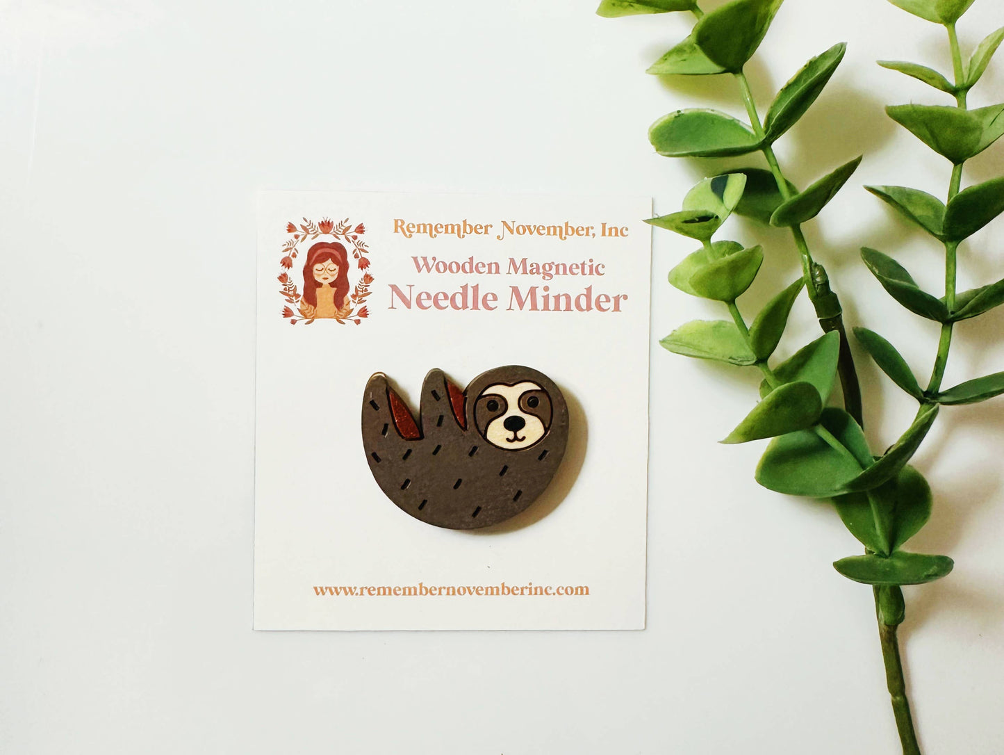 Sloth Wooden Needle Minder