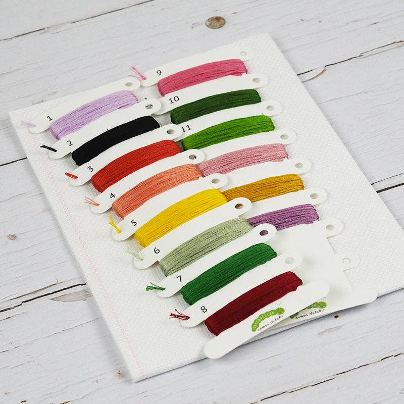 Bloom and Grow - Cross Stitch Kit: Full Kit (14 count aida) - Caterpillar Cross Stitch