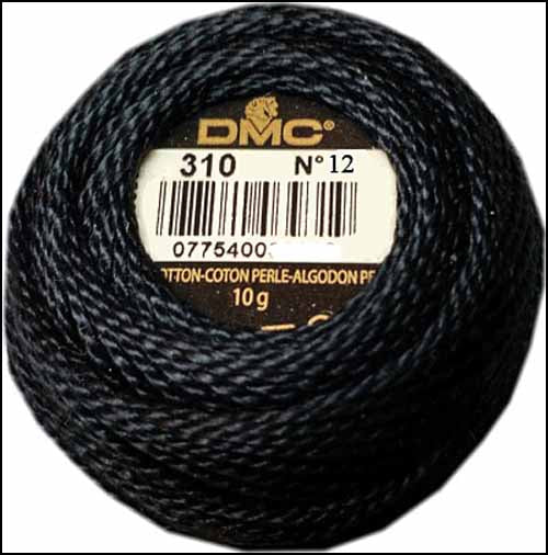 DMC Pearl Cotton Ball Size 12 #310 (Black)