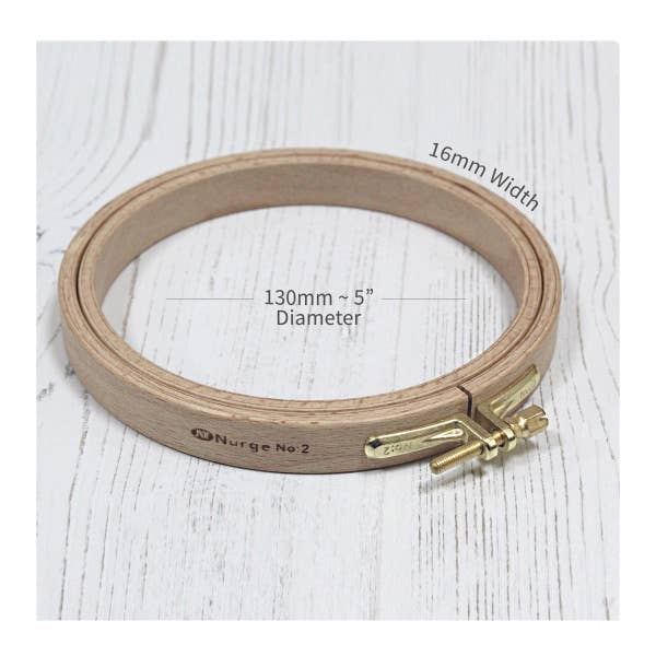 Nurge Beech Screwed Embroidery Hoop - 1/2" width - 4" diameter