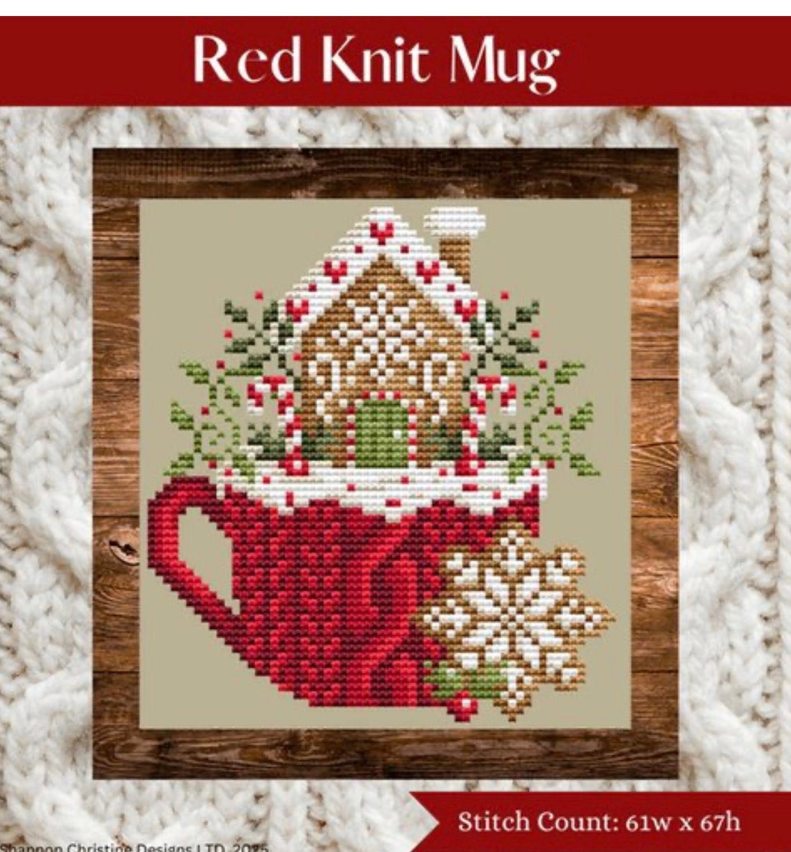 Red Knit Mug - Shannon Christine Designs