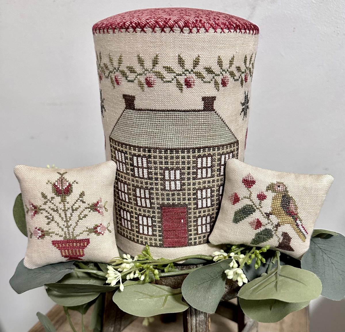 Ann Harper 1839 Pin Drum and Pin Cushions - Fox and Rabbit Designs