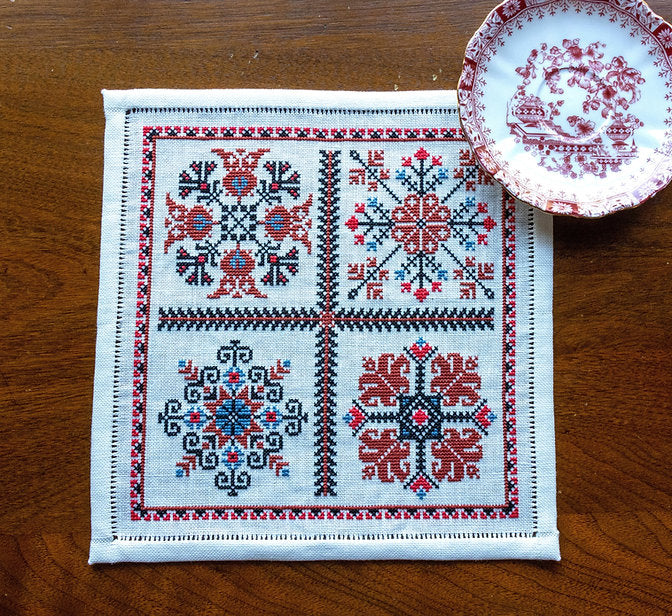 Balkan Quartet Cross Stitch Pattern - Avlea Folk Embroidery
