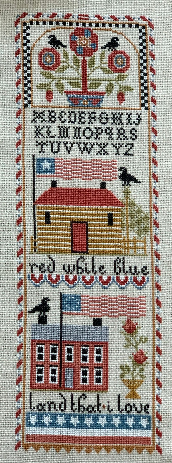 Patriotic Band Sampler - Twin Peak Primitives - 2026 Nashville Needlework Market PREORDER