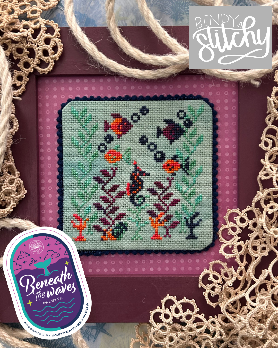 Summer Shoal (xStitch the Rainbow - Beneath the Waves Palette) -Bendy Stitchy