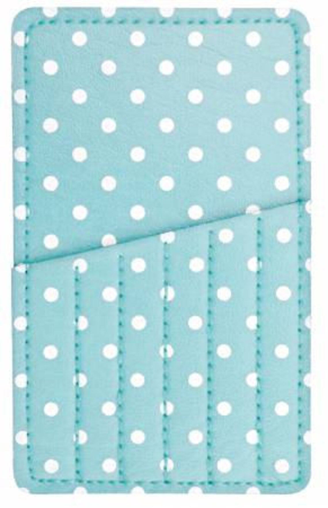 Inazuma Sewing Needle Carry Card - Blue with White Polka Dots
