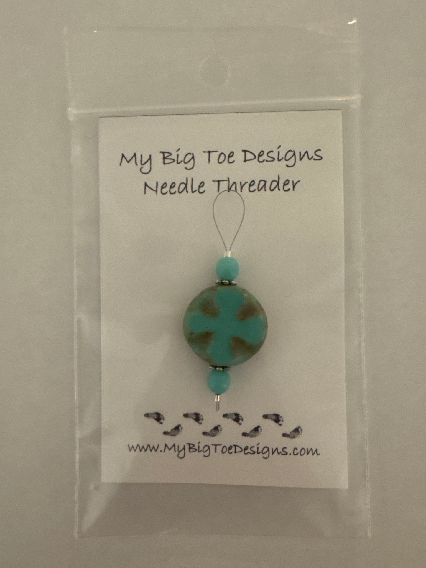 Turquoise Cross Wire Needle Thread - My Big Toe Designs