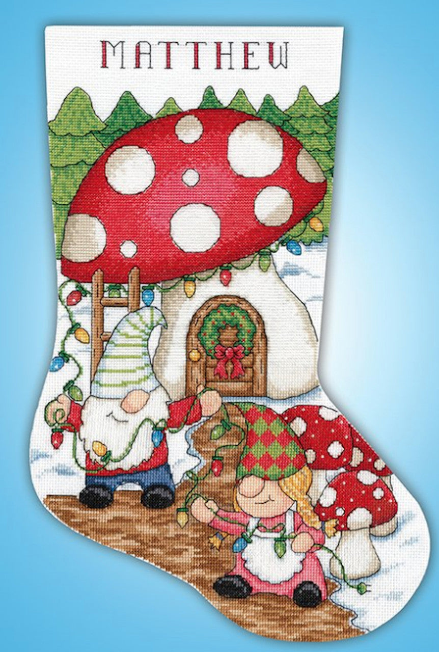 Gnome Home Counted Cross Stitch Stocking Kit - Design Works