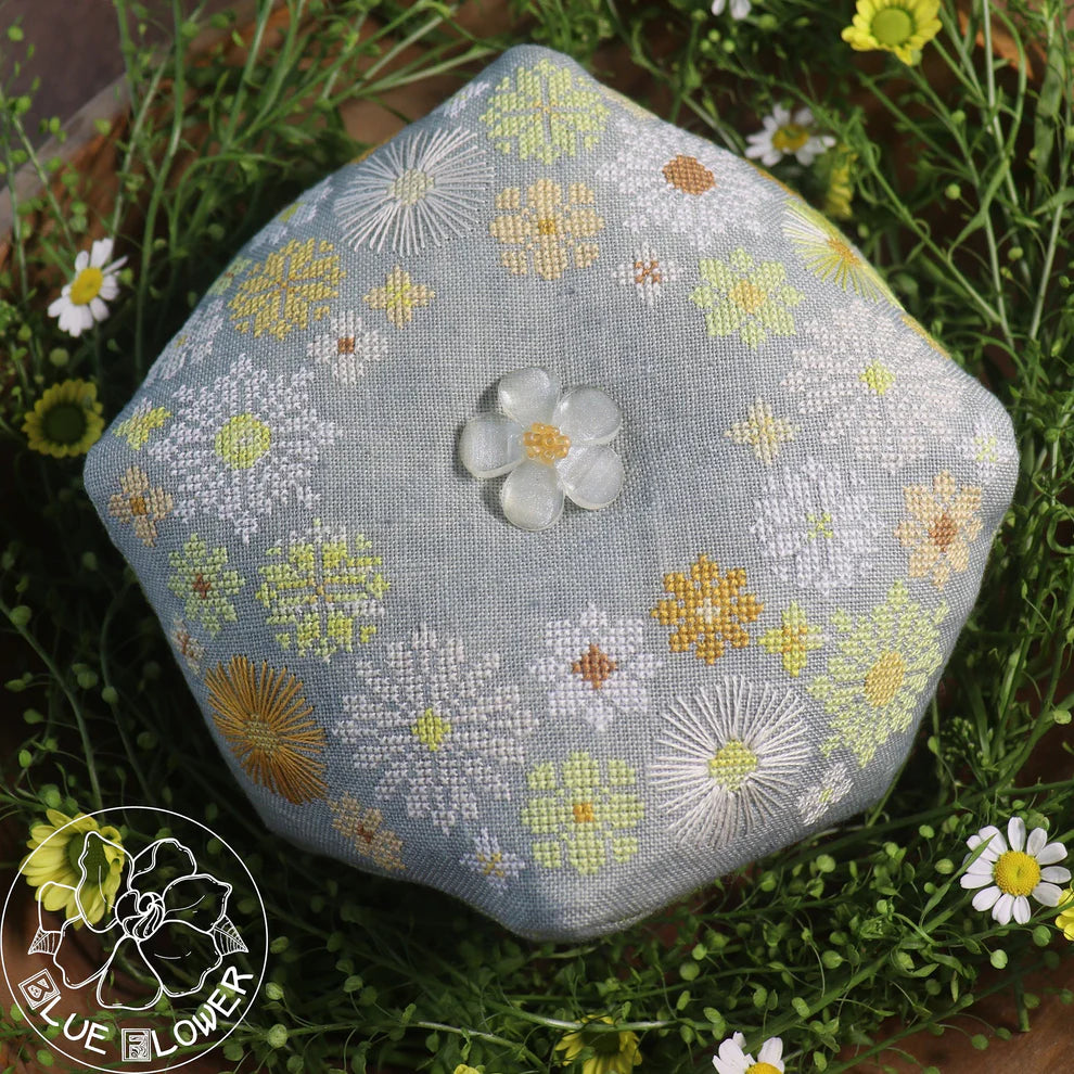 Daisy Crown Biscornu - The Blue Flower
