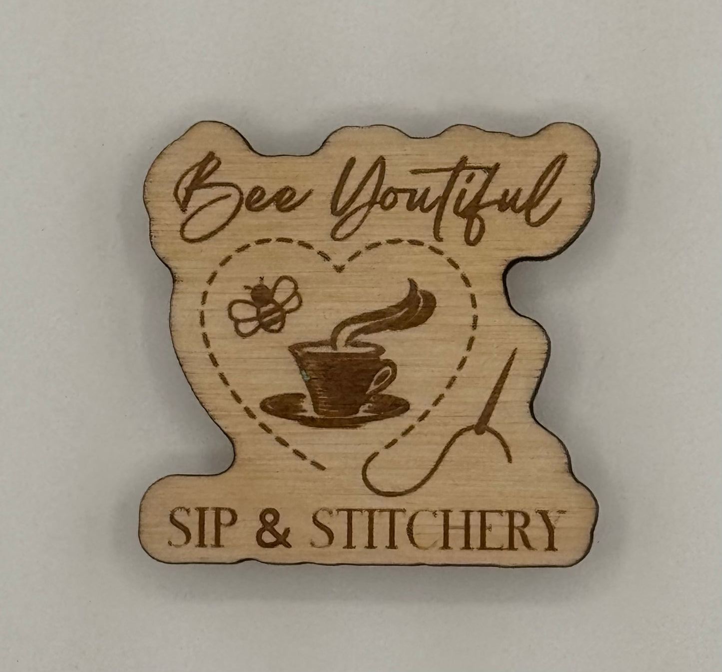 Bee Youtiful Custom Needle Minder - Birch - Stitchy Prose