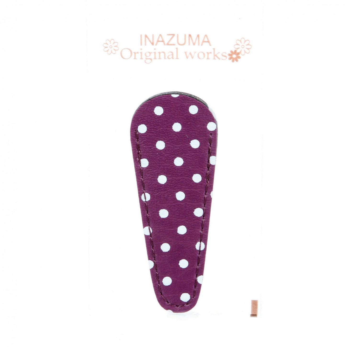 Leatherlike Polka Dot Embroidery Scissors Case Purple