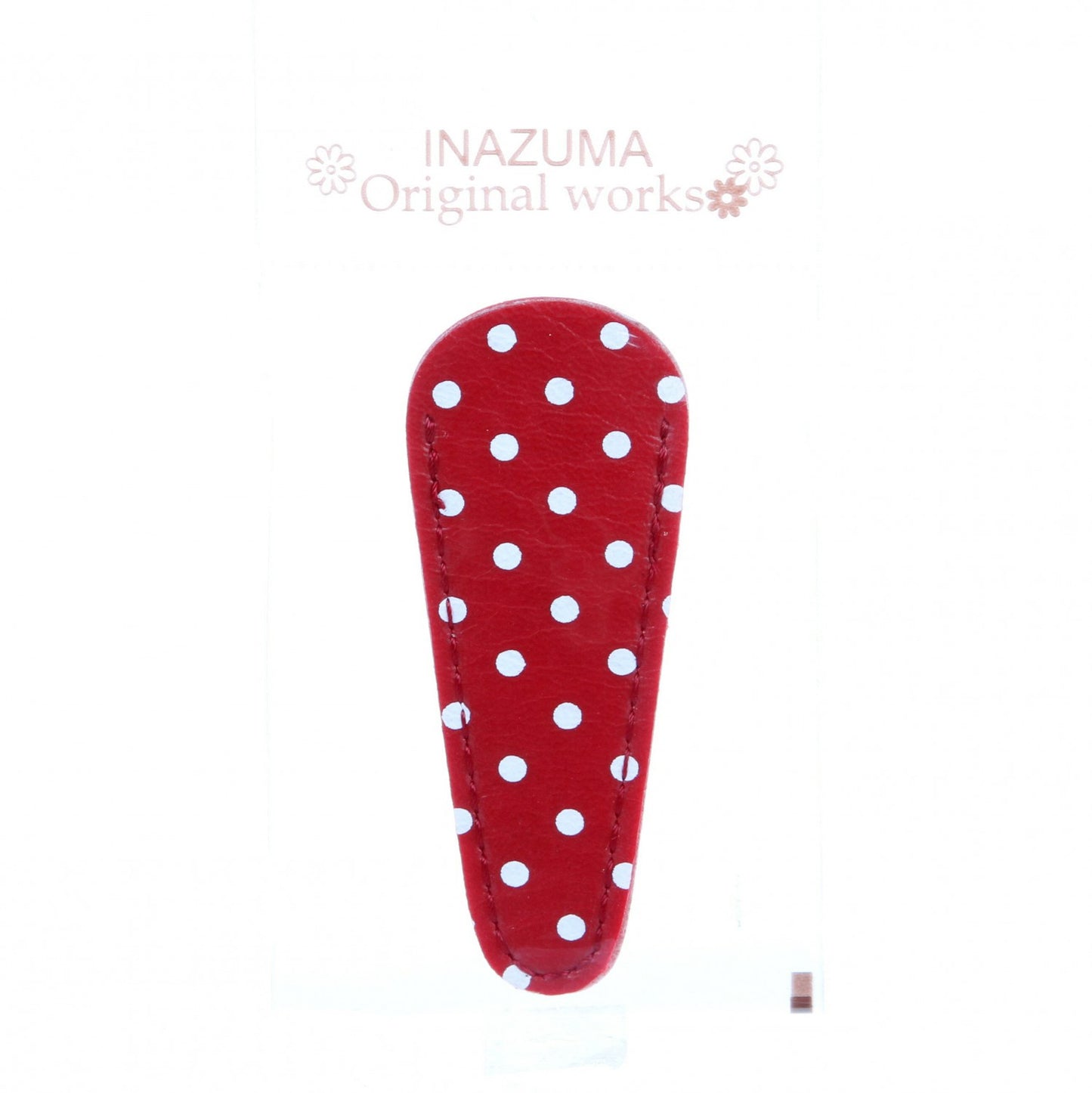 Leatherlike Polka Dot Embroidery Scissors Case Red