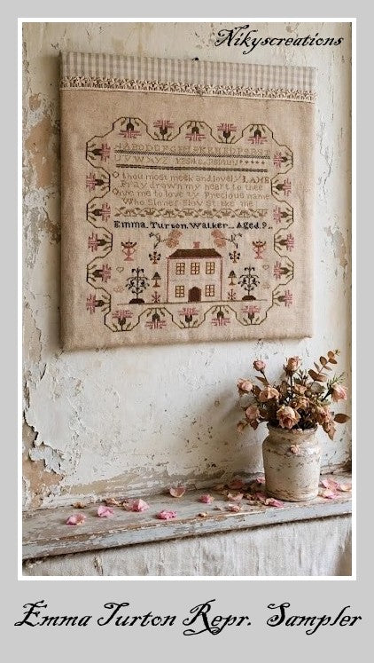 Emma Turton Reproduction Sampler - Nikyscreations - 2026 Needlework Marketplace PREORDER