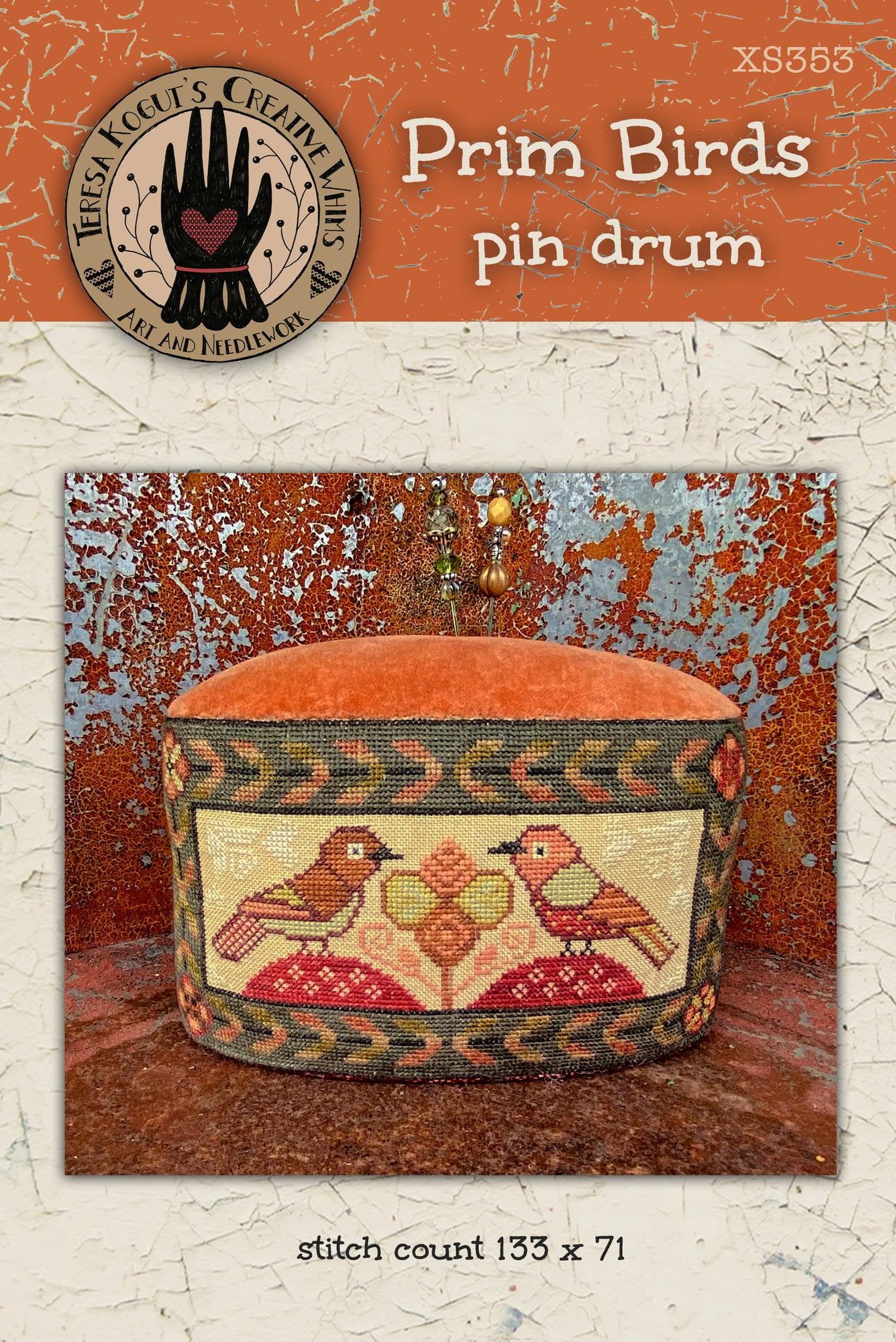 Prim Birds Pin Drum - Teresa Kogut