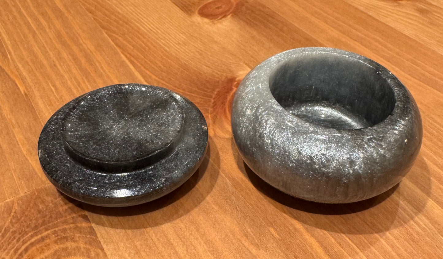 Small Resin ORT Jar - Dark Gray Shimmer Sparkle