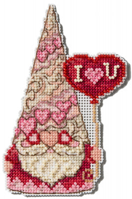 Gnome with Heart Beaded Cross Stitch Kit - Jim Shore by Mill Hill