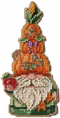 Harvest Pumpkin Gnome Beaded Cross Stitch Kit - Jim Shore by Mill Hill