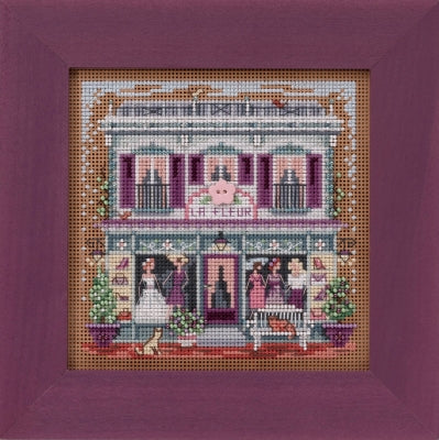 La Fleur Boutique - Buttons and Beads Spring Series Main Street- Beaded Cross Stitch Kit - Mill Hill