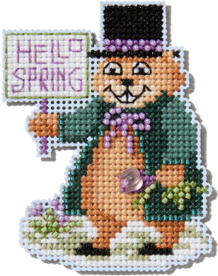 Groundhog Day Beaded Cross Stitch Kit - Mill Hill