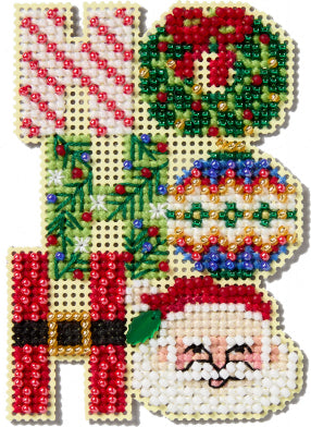 Ho Ho Ho Winter Holiday Collection Beaded Cross Stitch Kit - Mill Hill