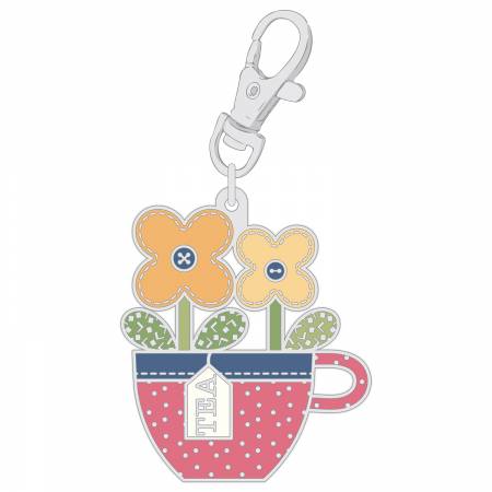 Home Town Enamel Charm Happy Teacup Zipper Pull - Lori Holt