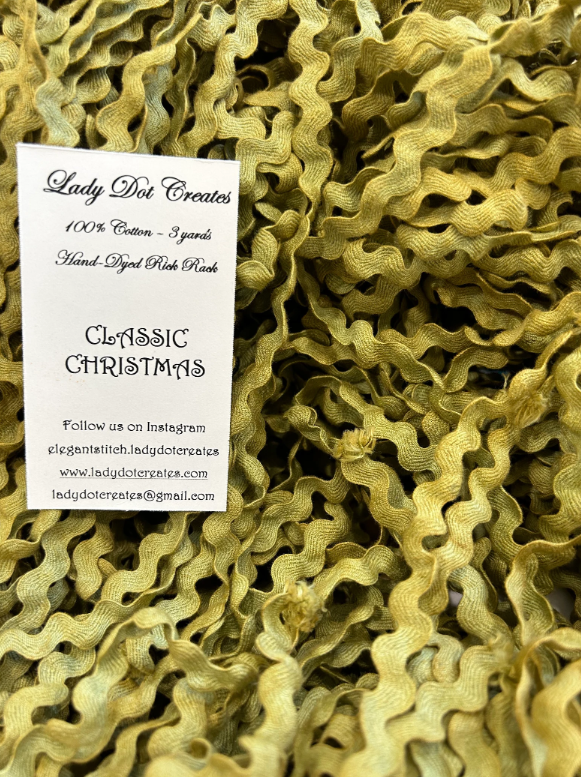 1/2" Rick Rack - Classic Christmas - Hand-dyed Cotton - Lady Dot Creates