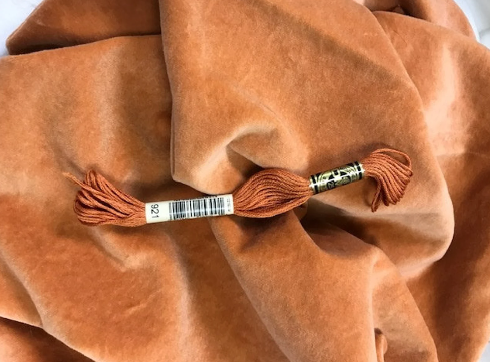 10"x18" Velveteen - Onion Skin - Hand-dyed 100% Cotton - Lady Dot Creates