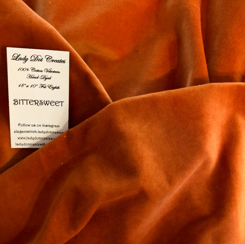 10"x18" Velveteen - Bittersweet - Hand-dyed 100% Cotton - Lady Dot Creates