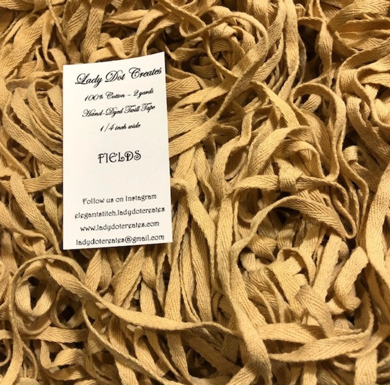 1/4" Wide Twill Tape - Fields - Hand-dyed Cotton - Lady Dot Create