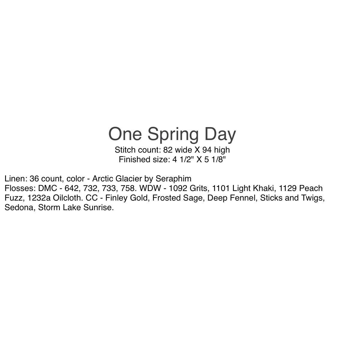 One Spring Day - With Thy Needle and Thread (Brenda Gervais)
