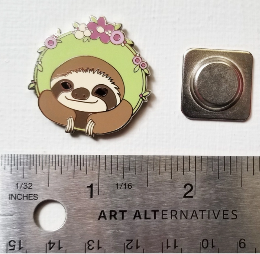 Smiling Sloth Needle Minder - Jessica Long Embroidery