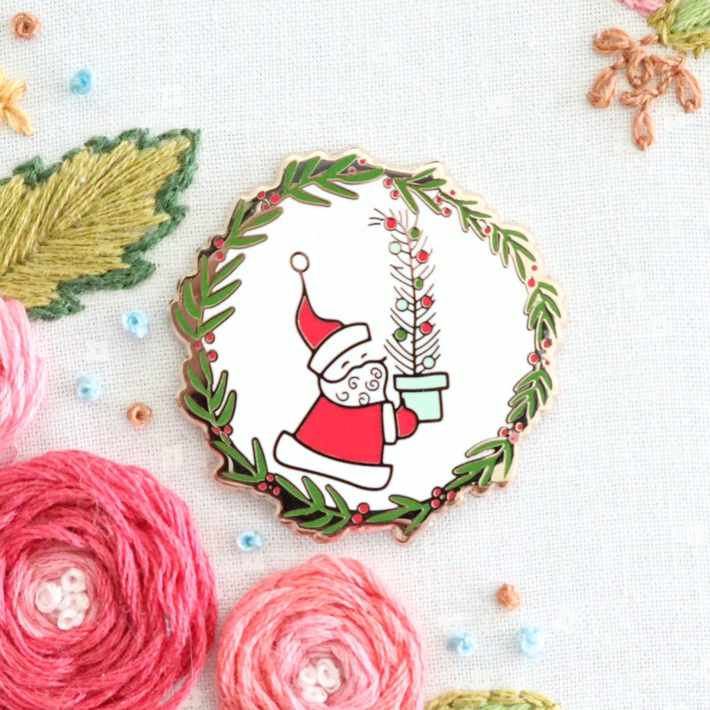 Vintage Santa Needle Minder - Flamingo Toes