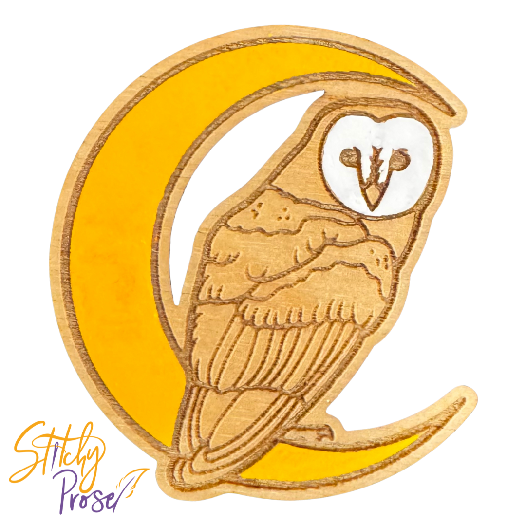 Wooden Night Owl Needleminder - Stitchy Prose