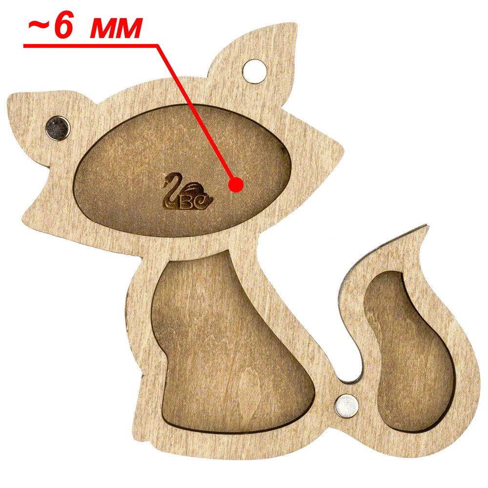 Fox Bead Organizer With Wooden Cover