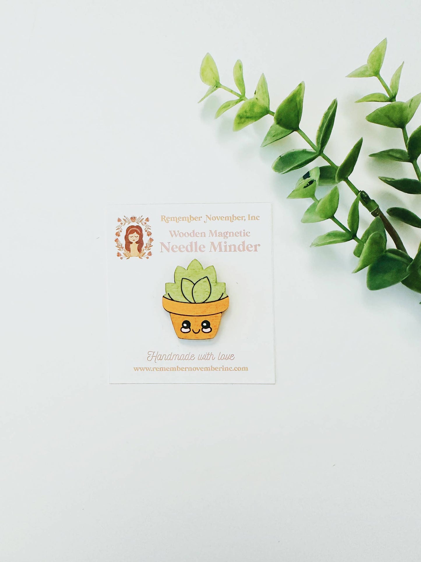 Succulent Wooden Needle Minder