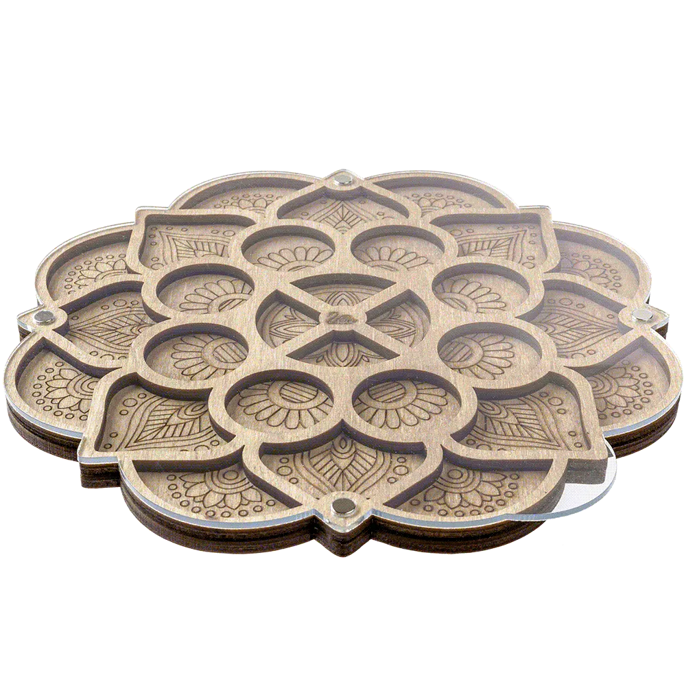 Large Mandala Bead Organizer With Transparent Cover