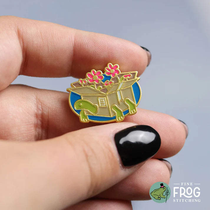 Box Turtle Needle Minder - Fine Frog Stitching