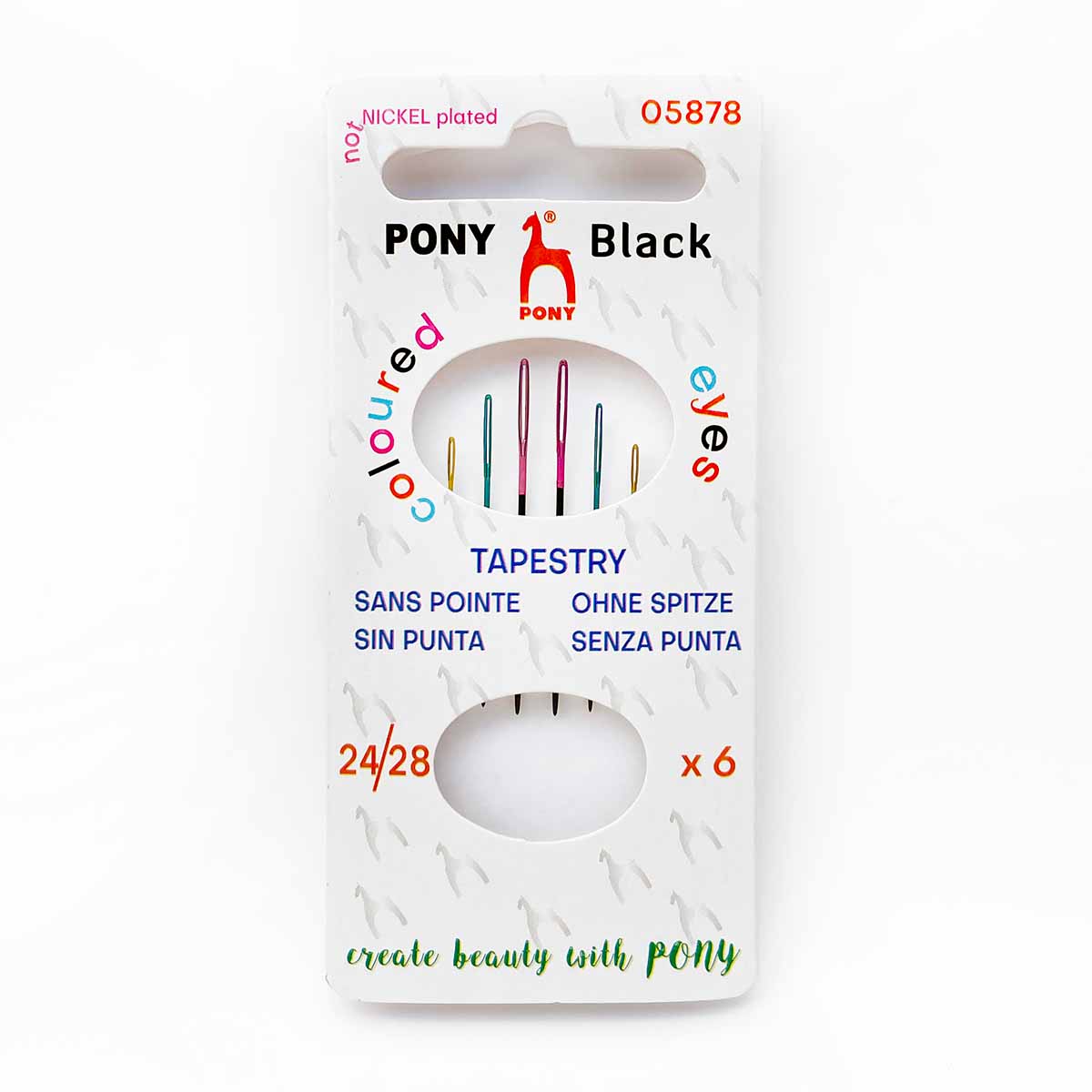 Size 24/26/28 Pony Black Colored Eye Tapestry Needles